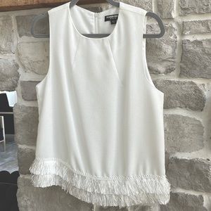 Cutest White Top With Fringe